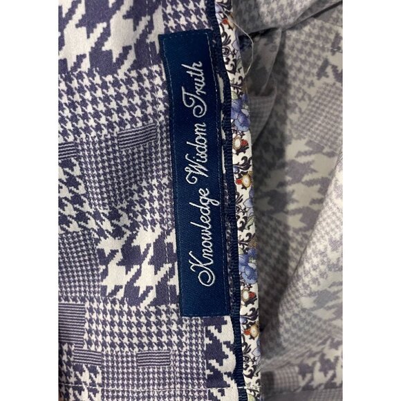 Robert Graham Block Houndstooth Gingham Check Button Down Collared Navy X-Large - Picture 6 of 11